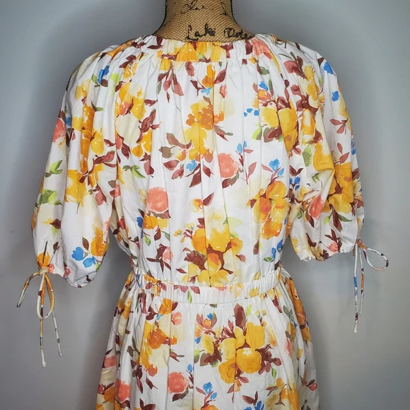 NWT Abercrombie & Fitch Poplin Puff Sleeve Babydoll Mini Dress Size XL - Picture 10 of 14